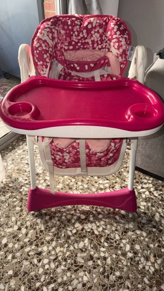 Trona hamaca 2 en 1 bebé rosa con estampado floral