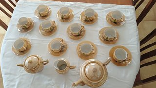 Antiguo juego café japonés Lusterware