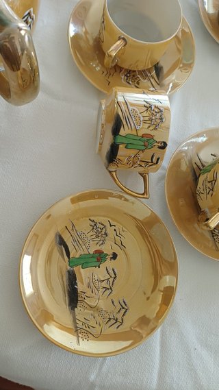 Antiguo juego café japonés Lusterware