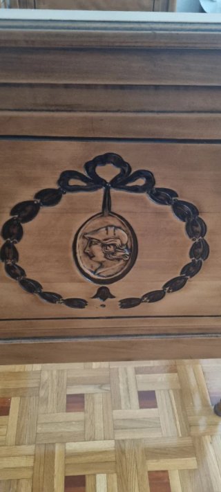 Cuna cama antigua de madera estilo 1930