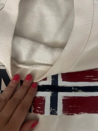 Felpa Napapijri Beige con Logo Bandiera