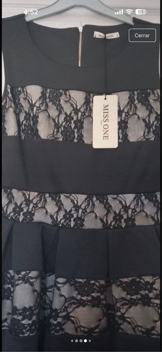 Vestido fiesta Miss One negro talla M