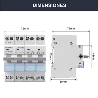 Conmutador MTS manual 63A 4P carril DIN