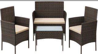 Conjunto Muebles Jardín Ratán y Cristal