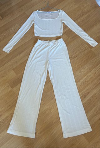 Pijama Florence top y pantalón blanco talla 36