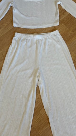 Pijama Florence top y pantalón blanco talla 36