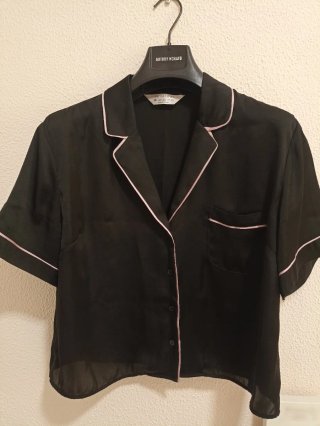 PIJAMA NEGRO Y ROSA DE VERANO