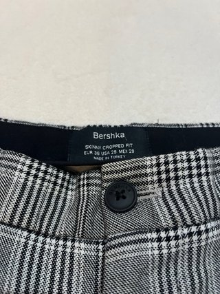 Pantalón cuadros de pinza elegante Bershka 36 S