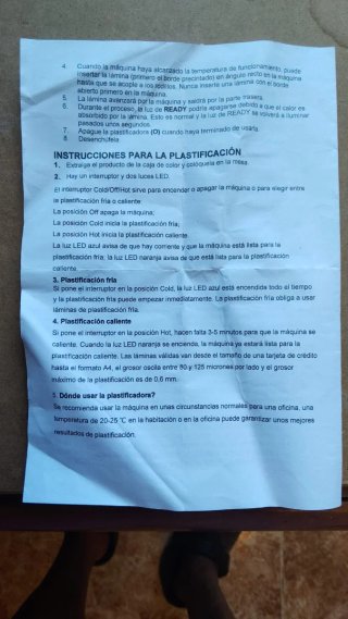 Plastificadora A4 Plata y Negra