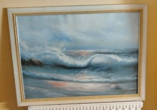 Cuadro de paisaje marino. Medidas 78x54 cm
