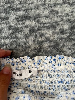 Falda Terranova floral azul y blanco
