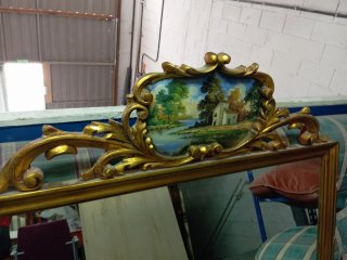 Espejo Trumeau Estilo Francés Rococó Dorado