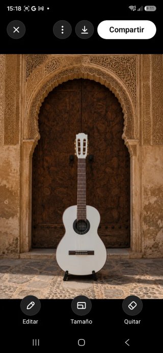 Guitarra flamenca vicente tatay amplificada blanca