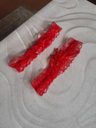 Ligueros Burlesque Encaje Rojo