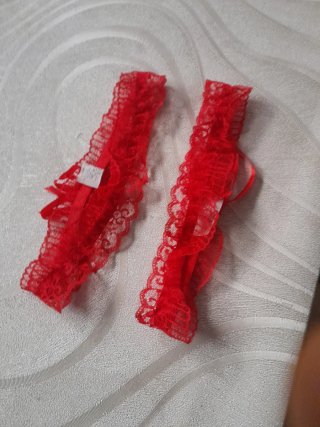 Ligueros Burlesque Encaje Rojo