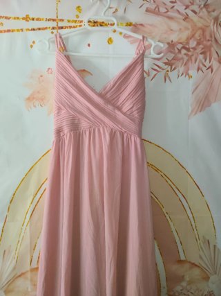 Vestido largo rosa para boda o evento