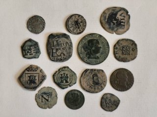 Lote 14 monedas antiguas españolas