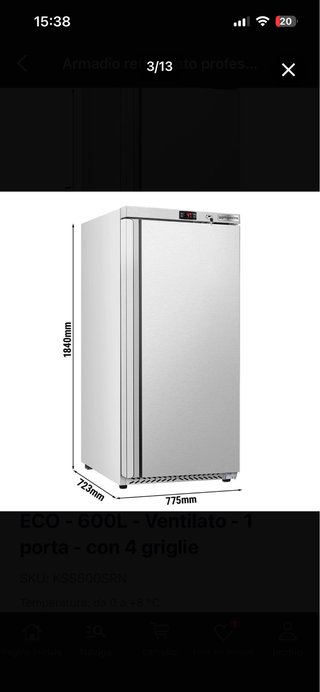 Armario Refrigerador Profesional 600L