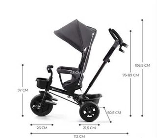 Triciclo Kinderkraft Aveo Gris Evolutivo