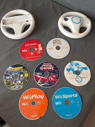 Pack 6 Juegos Wii + 2 volantes
