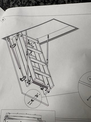 Escalera de madera plegable