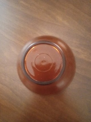 Bol de cristal dorado y naranja