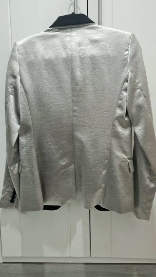 Blazer Michael Kors Plateado Negro