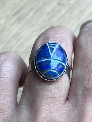Anello Scarabeo Lapislazzuli Naturale