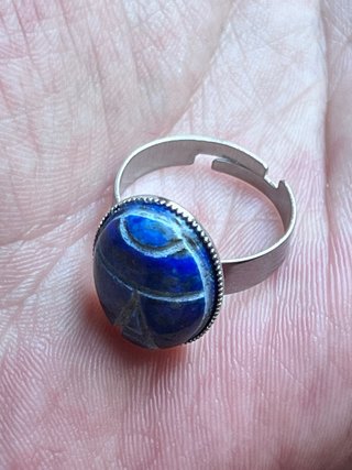 Anello Scarabeo Lapislazzuli Naturale