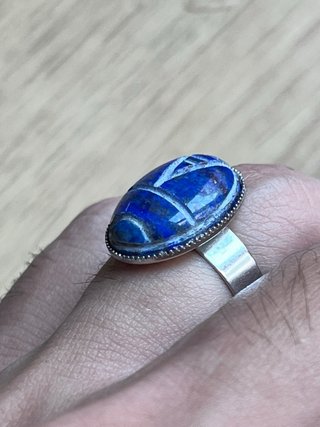 Anello Scarabeo Lapislazzuli Naturale