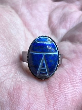 Anello Scarabeo Lapislazzuli Naturale
