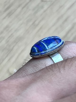 Anello Scarabeo Lapislazzuli Naturale