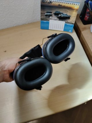 Cascos protectores contra ruido azules