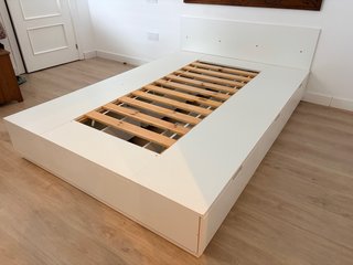 Cama 140x200 IKEA NORDLI + colchón visco + 6 cajon