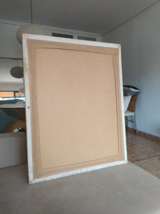Espejo de pared dorado y blanco