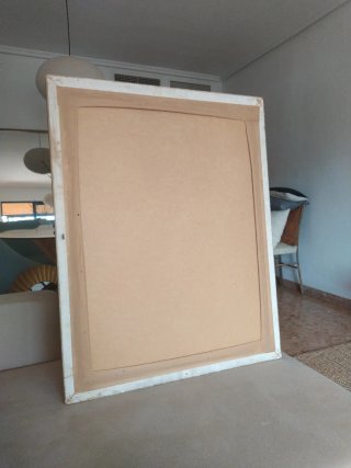 Espejo de pared dorado y blanco