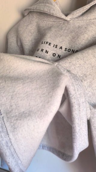 Sudadera corta capucha gris Lefties Talla M