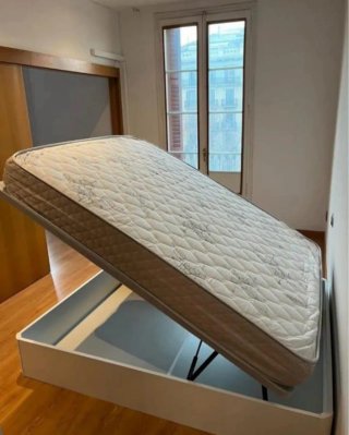 Canapé abatible madera con colchones viscoelastica