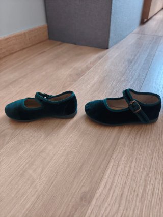 Merceditas Pisamonas Terciopelo Verde