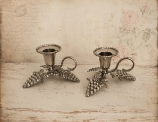 Candelabros Vintage Metal Plateado