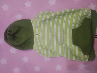Ropa para perro azul con rayas