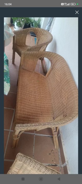 Conjunto terraza mimbre, mambú