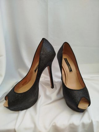 Zapatos Zara Peep Toe Negros Talla 36