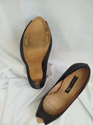 Zapatos Zara Peep Toe Negros Talla 36