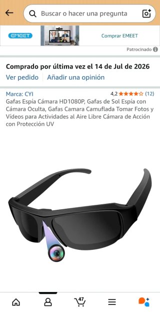 Gafas de Sol Espía HD 1080P
