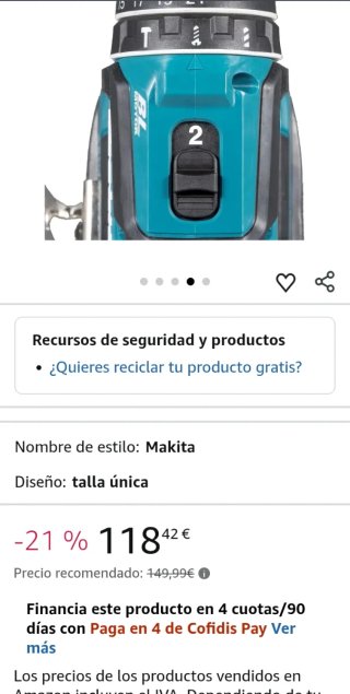 Taladro percutor Makita DHP485 18V 50 Nm