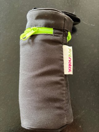 Porta biberón Prenatal gris con cremallera