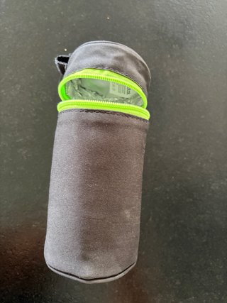 Porta biberón Prenatal gris con cremallera