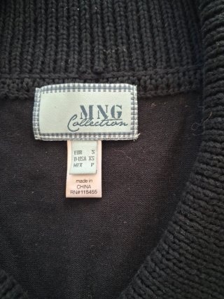 Chaleco negro punto Mango Talla S