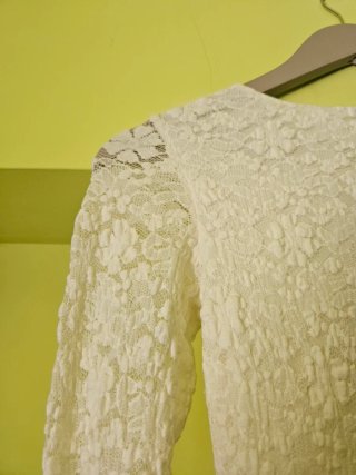Vestido blanco encaje manga larga